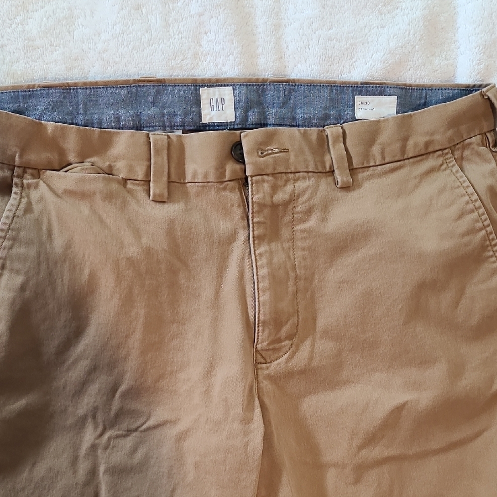 GAP Tan Chino Khakis with Classic Flat Front